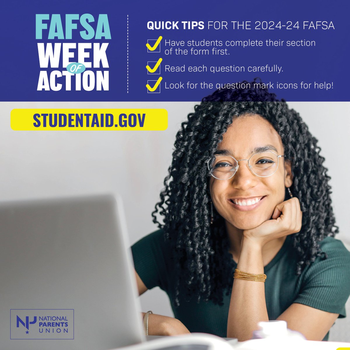 Si eres estudiante y no has comenzado tu formulario FAFSA® 2024-25, te recomendamos completar el formulario para ahorrar tiempo y evitar errores. Para obtener más consejos sobre cómo completar el formulario, diríjase a studentaid.gov/announcements-…
