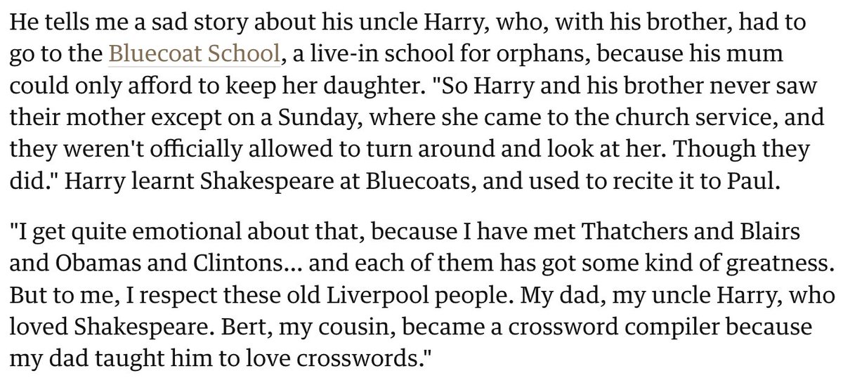 McCartney (from 2013) on his uncle who was taught to love Shakespeare at his orphanage theguardian.com/music/2013/oct…