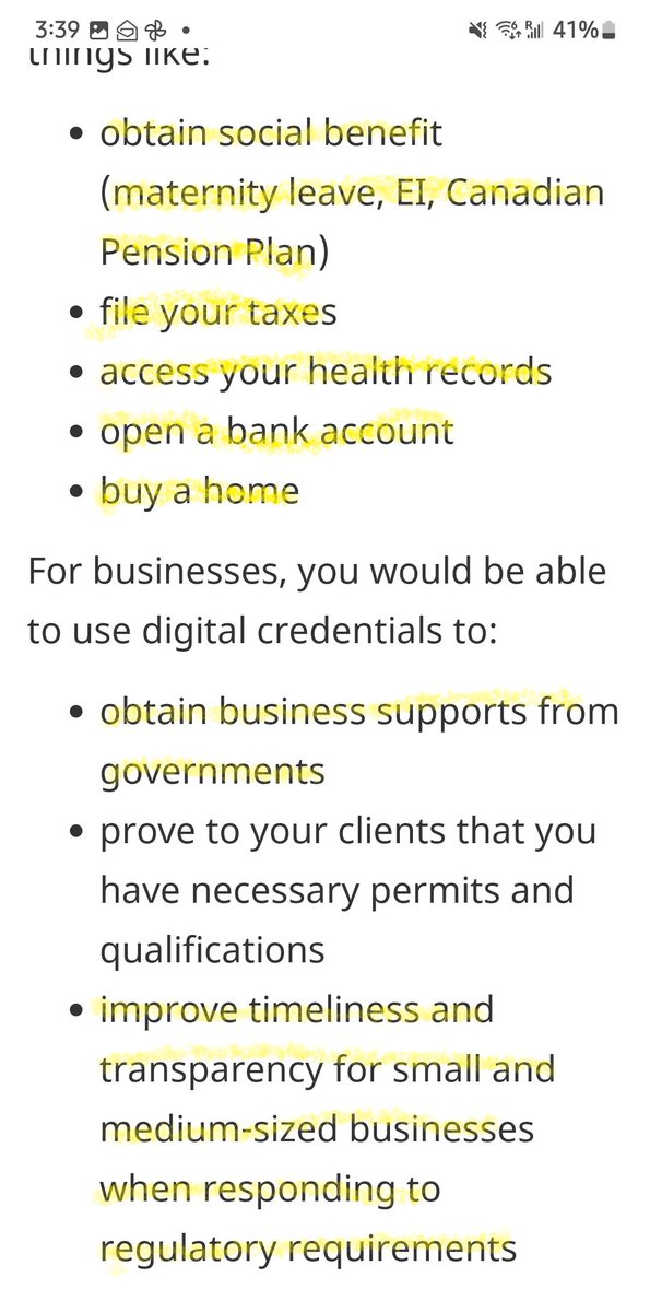 🇨🇦 here is very disturbing information right from the Gov't of 🇨🇦 website. Pierre first said he would NOT institute a Digital ID now he says it won't be mandatory. Take a look at what you won't be allowed to do without it. It's all planned.