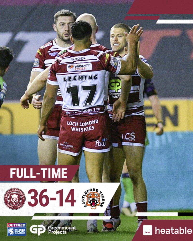 ⏱ 𝙁𝙐𝙇𝙇 𝙏𝙄𝙈𝙀 with @heatableUK The Warriors get the victory at the DW Stadium with a second half brace from Ryan Hampshire!🔥 #WWRL #SLWIGCAS