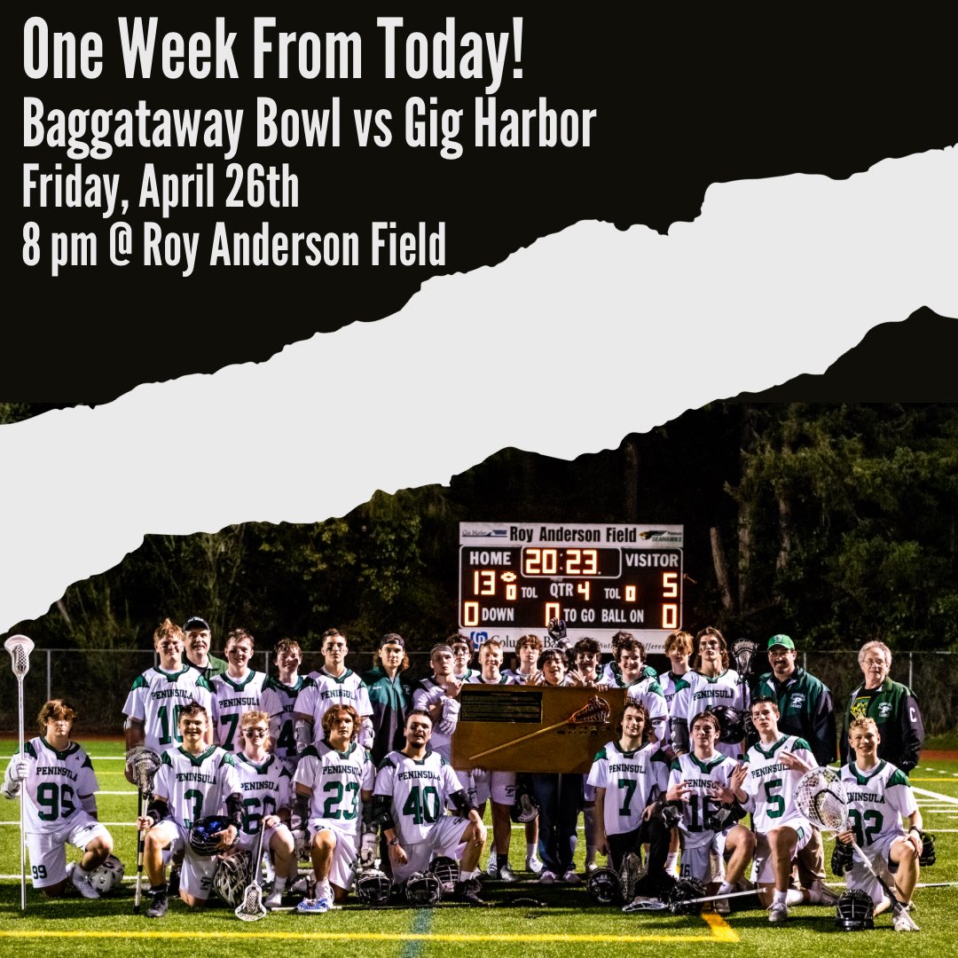 Let the countdown begin! Baggataway Bowl vs Gig Harbor is in 1 Week! Let’s see who brings home the Harbor Stick!
#purdygrit #peninsulaproud #walax #highschoollacrosse 

Photo Courtesy of Dani Akulschin