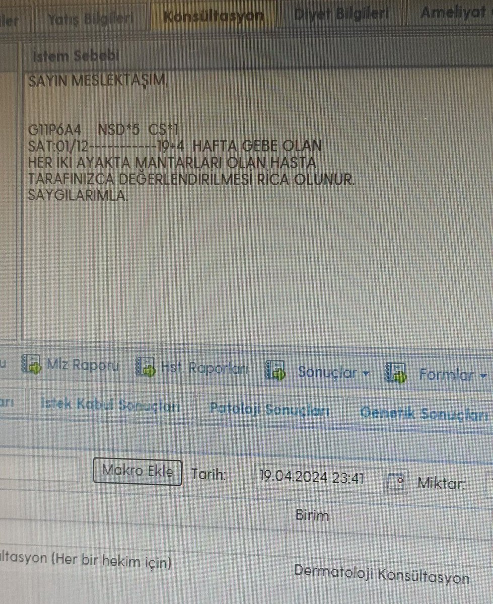 Hastalar kons sistemini o kdr özümsemiş ki,saçma sapan her şeye acilden kons atiliyo.Mesela 4.5aylik gebenin ayak tırnaklarındaki mantar onu tam da gecenin bu saatinde rahatsız etmiş.İlaç kullanman zararli diyorum hiç mi yazamazsiniz diyo.İkna edilmeyi bekliyo bı de inanılmaz.