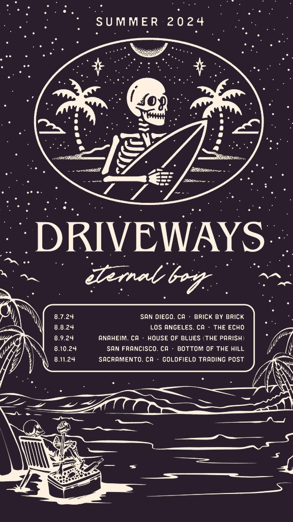 Hurry up and grab your California tix now!!! Driveways.band