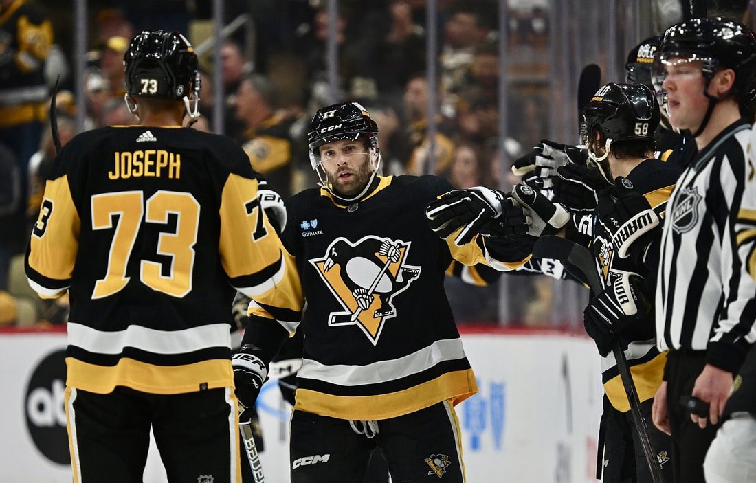 PensVault's tweet photo. Bryan Rust 2023-24 “Shirts Off Our Backs” Set Game Worn Jersey

@rustyyy_92 Wore this jersey on 4/15 vs Nashville. He picked up 1 assist on Crosby’s 1st period goal. The assist was Rust’s 200th of his NHL career. #LetsGoPens https://t.co/SrJvIPA8iG