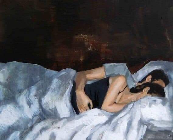El amor no se manifiesta en el deseo de acostarse con alguien, sino en el deseo de dormir junto a alguien. Milan Kundera ¡Buenas noches! Bona nit! 🎨 Clare Elsaesser