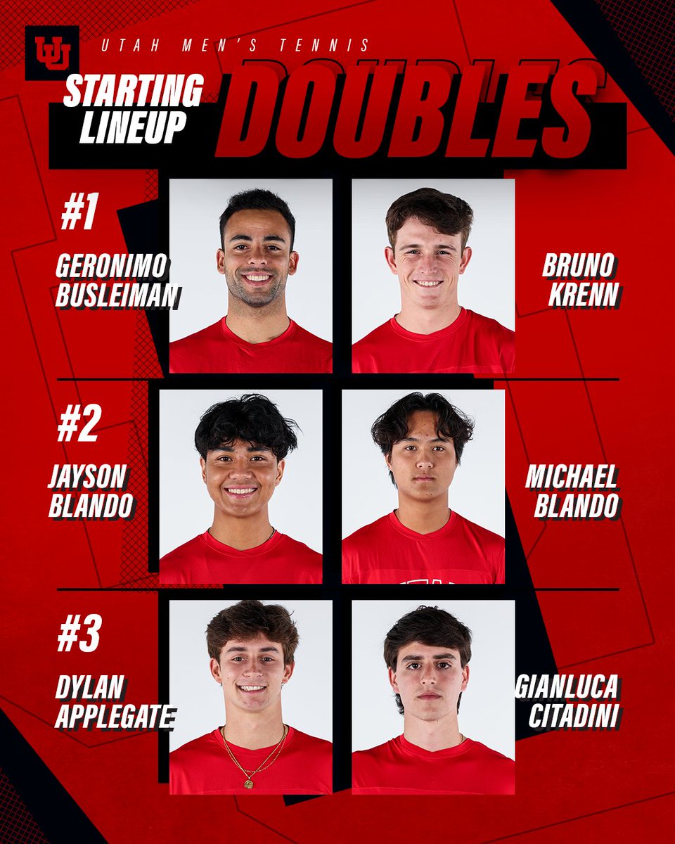 Here's today's doubles lineup! #GoUtes