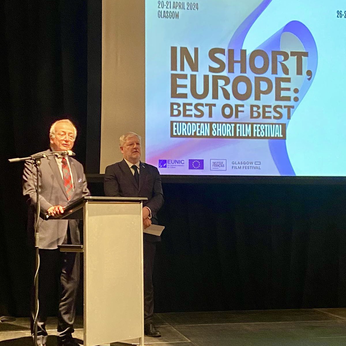 I was very glad to formally launch #EuropemonthUK2024 in #Glasgow at the presence of Scottish Cabinet Secretary @angusrobertson. The @EUNICLONDON @glasgowfilmfest #InshortEurope film festival is the first act of a month long celebration of events.