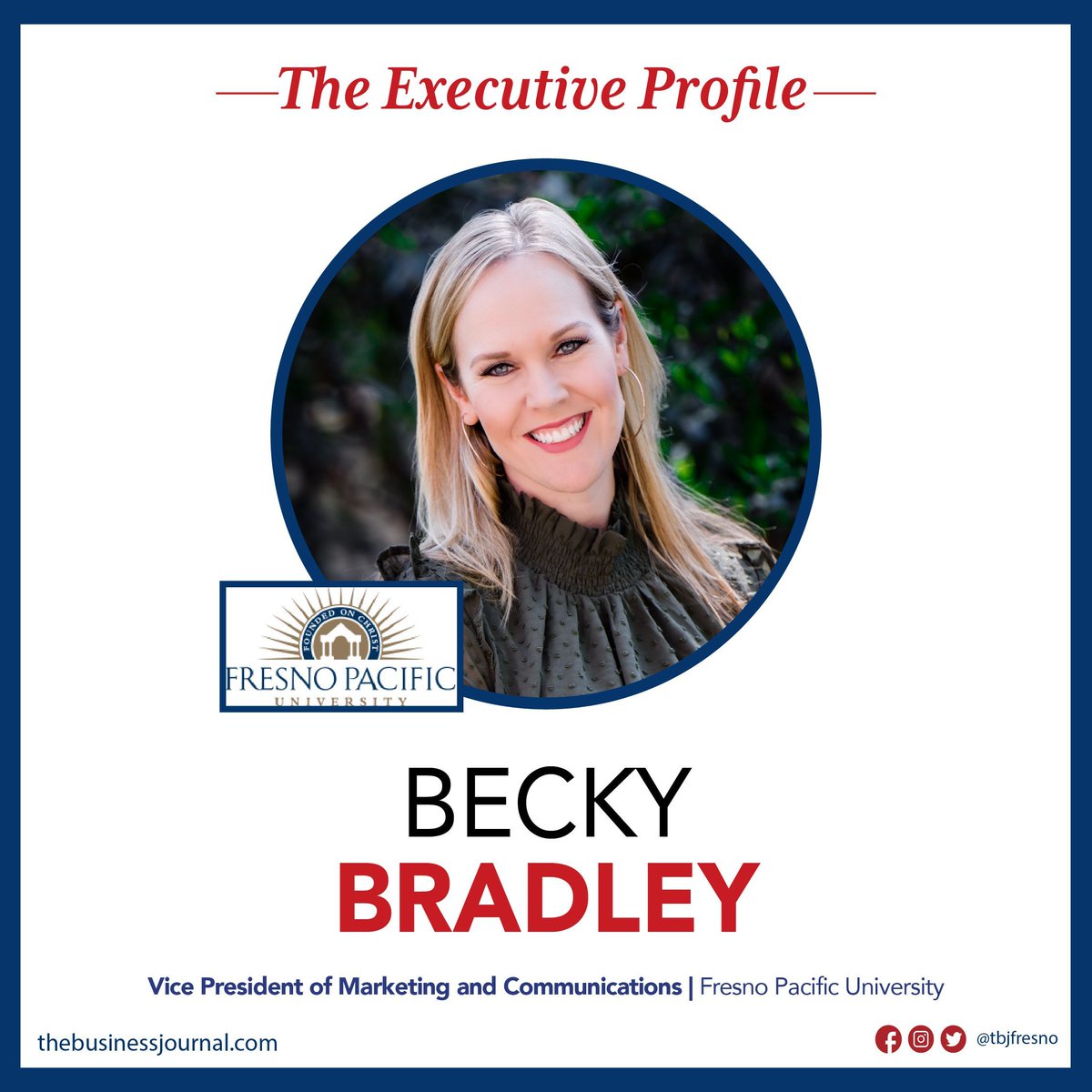 TBJFresno's tweet image. To read this week&apos;s executive profile, Click the link here: buff.ly/445tbYc 🗞️ 🔗 👍 

#MarketingandCommunications #FresnoPacificUniversity #ExecutiveProfile #TheBusinessJournal