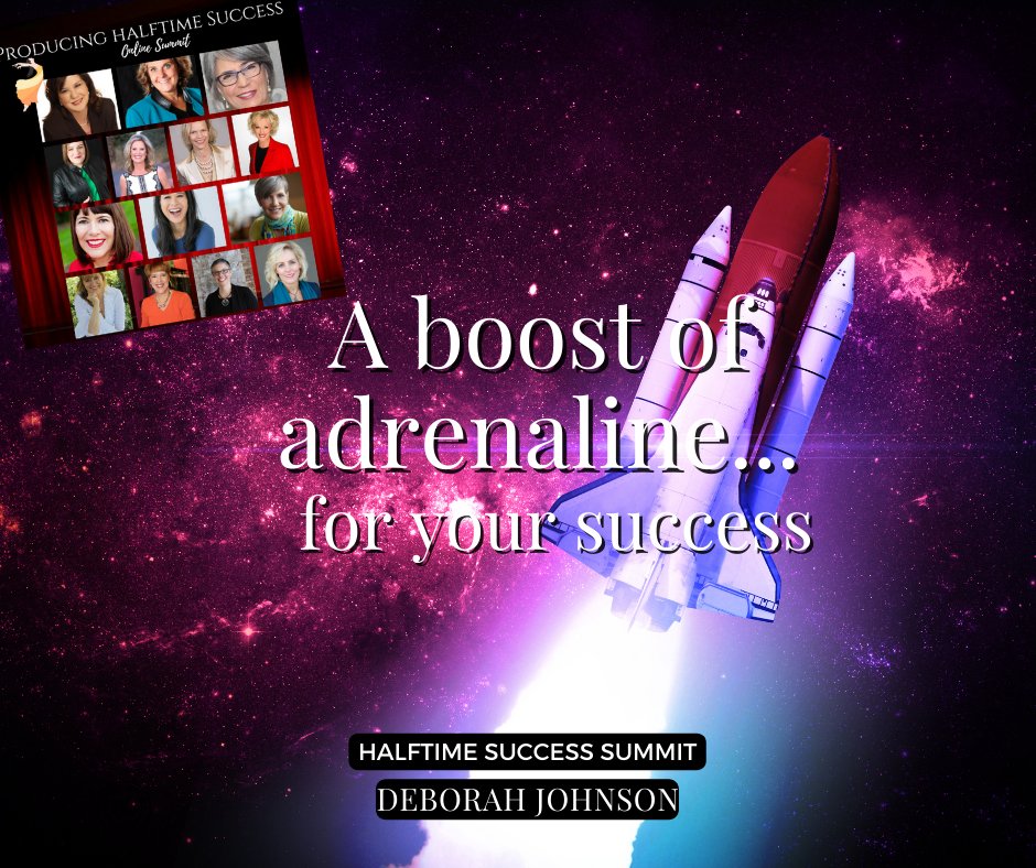 DebJohnsonWorks's tweet photo. A boost of adrenaline... for your success! Start here: https://t.co/HfDzwvu6Zt #OnlineInterviews #DownloadableBooklet #halftimesuccess #lifetimeaccess #onlinetraining https://t.co/NYAdouEFlR