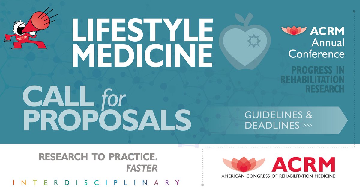 Call for Proposals
Research Posters 📣 for #ACRM2024
🌟Present at ACRM
🌟Disseminate your work
🌟Get published in the Archives of PM&amp;R
🏆 Deadline 30 APRIL TO BE ELIGIBLE FOR AWARDS 🏆
ACRM.org/callACRM.org/c…
#exerciseasmedicine #diet #nutritionscience