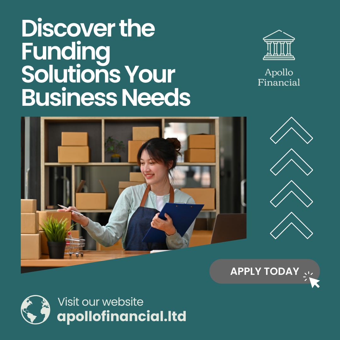 ApolloFSG's tweet image. Discover the Funding Solutions Your Business Needs with Apollo Financial.💡 

From customized financing options to expert guidance, we&apos;re here to support your growth journey every step of the way. 

#BusinessLending #BoostYourCashFlow #StartupSupport #FinanceMadeEasy