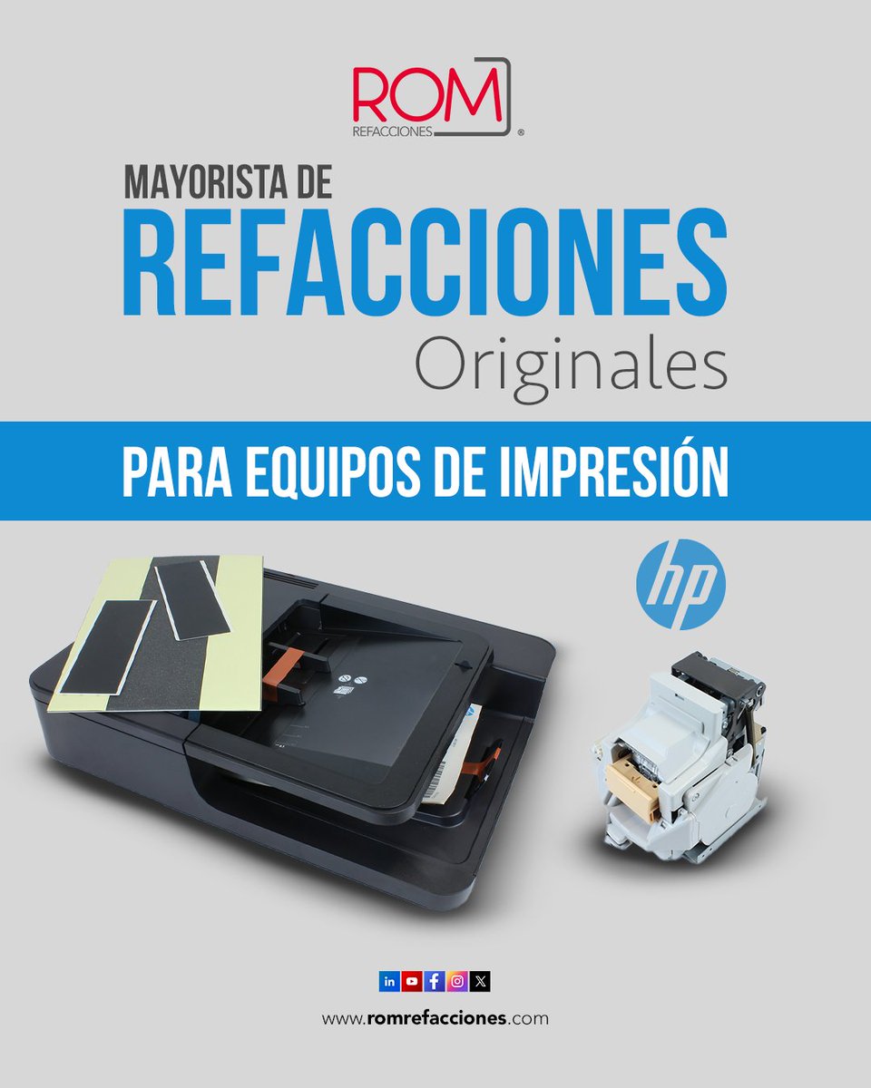 ROMRefacciones's tweet photo. SOMOS MAYORISTA
Contamos con refacciones y piezas originales para equipos de impresión de la marca #HP
Regístrate como distribuidor en https://t.co/uLvadMbu1P y comienza a adquirir todo lo que necesitas
Contamos con envíos a todo México.
#mayorista #Impresoras #plotters https://t.co/9C4rO3kgwk