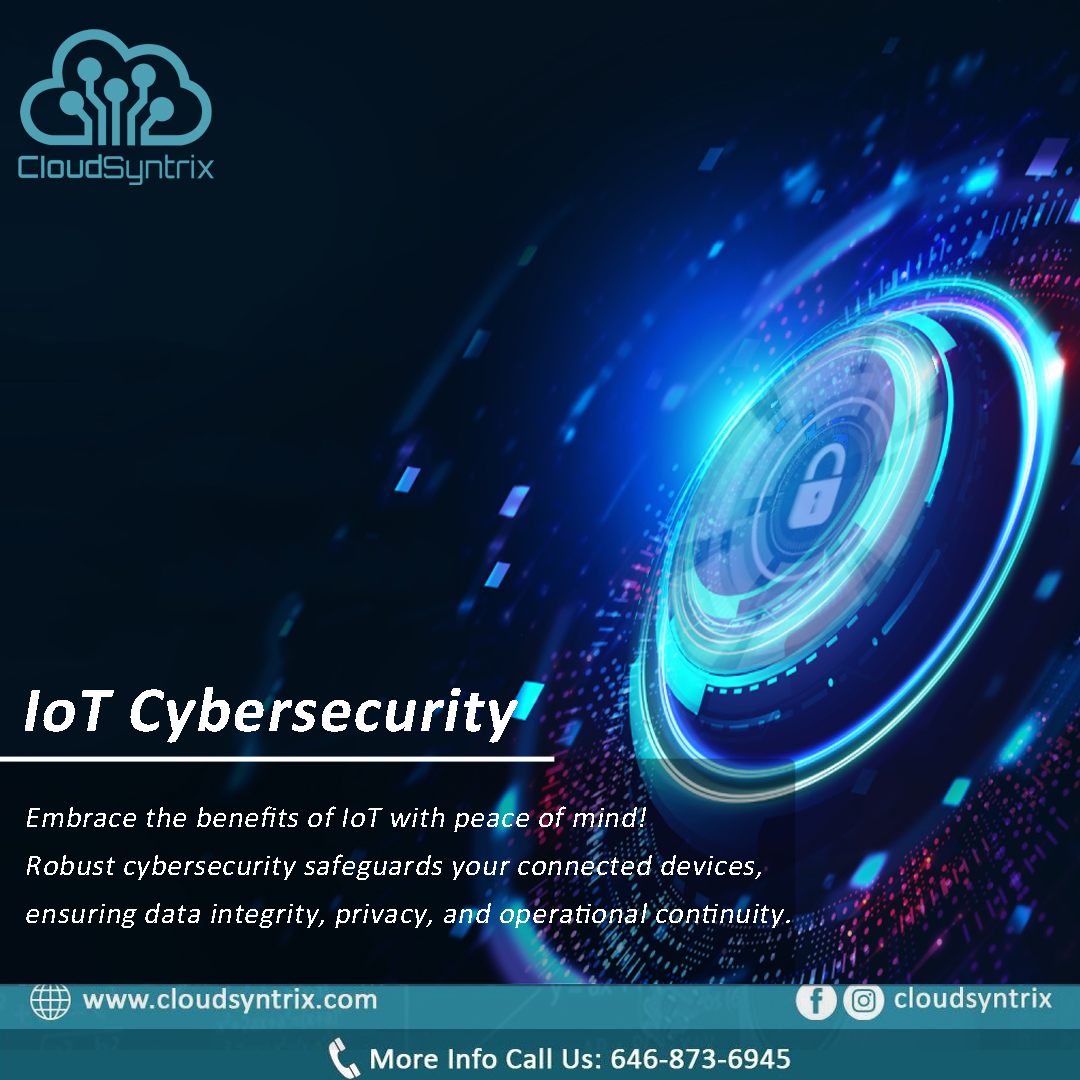 Safeguard your IoT ecosystem with ironclad cybersecurity measures! 

With CloudSyntrix, fortify your connected devices against threats, ensuring data integrity and privacy. 

Contact us at: info@cloudsyntrix.com

#IoTSecurity #Cybersecurity #CloudSyntrix