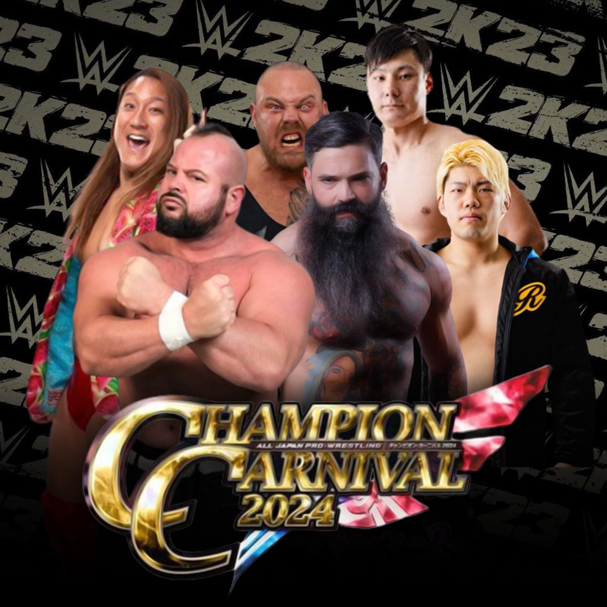 Upcoming project for #WWE2K23 with my friend @noahforever21 New caws and new arenas due to the #ChampionCarnival Season . Just for real #ajpw fans 🤠 Everything will be uploaded when the tournament ends!