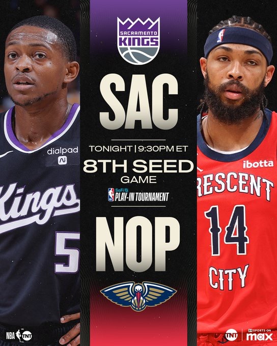 Who will claim the last playoff spot left in the West?!🍿🍿🍿 ⏰ 9:30 PM ET 🏀@SacramentoKings vs @PelicansNBA 📺 @NBAonTNT + @SportsonMax