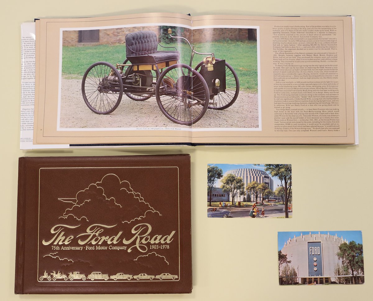 The Ford company's innovations in the automotive industry are among the biggest #TuringPointsInHistory around the world... and it happened right here in #Michigan! The Clarke has quite a bit about #Ford, from postcards to books. #MichiganHistoryDay @MiHistoryDay