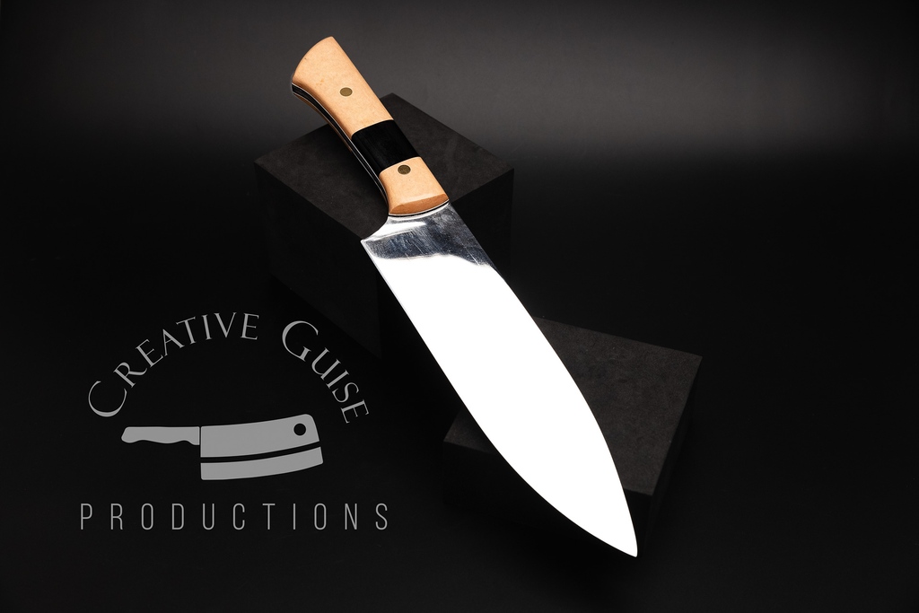 Eight Inch Carnivore Chef in 52100 with Segmented Micarta Handle Scales

creativeguiseproductions.com/shop/p/eight-i…

#homedesign #cooking #homedecor #dinnerware
#foodies
#chefsofinstagram #chefs #Julienne
#HomeCook #Handmade