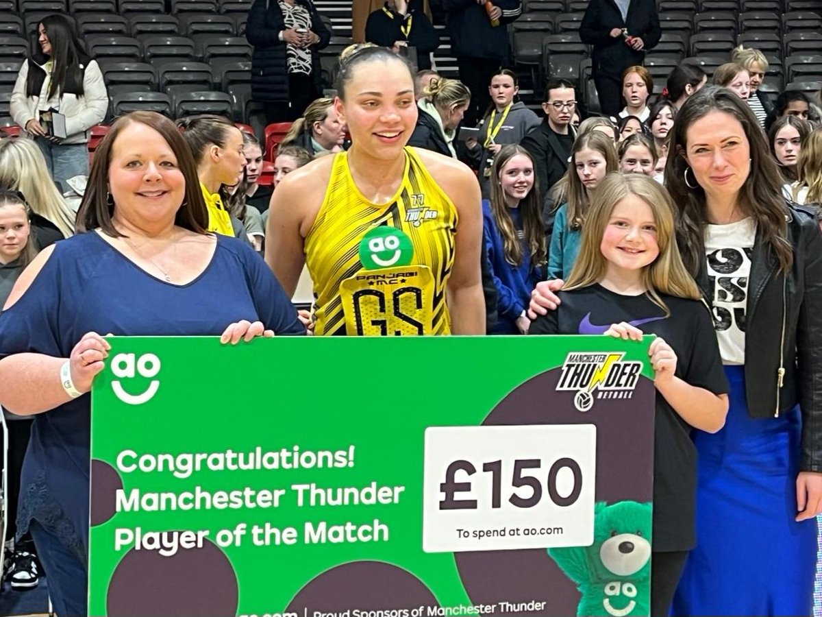 SMC2003's tweet photo. @ststephensaud An epic experience for Evelyn tonight as she presented the match ball at the start of the Thunder game. We also chose &amp; presented the PoM award. We were representing my company who were tonight's match sponsors. https://t.co/ulM7eLNSkR
