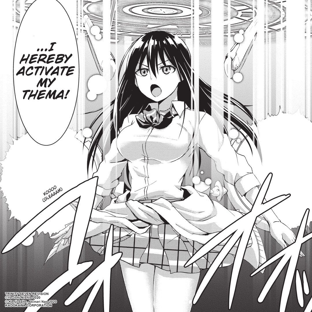Activate your thema! Mitsunari's about to discover that the new transfer student's way more than just a pretty face! 📖 Trinity Seven Revision, Vol. 1 buff.ly/42gt62Z