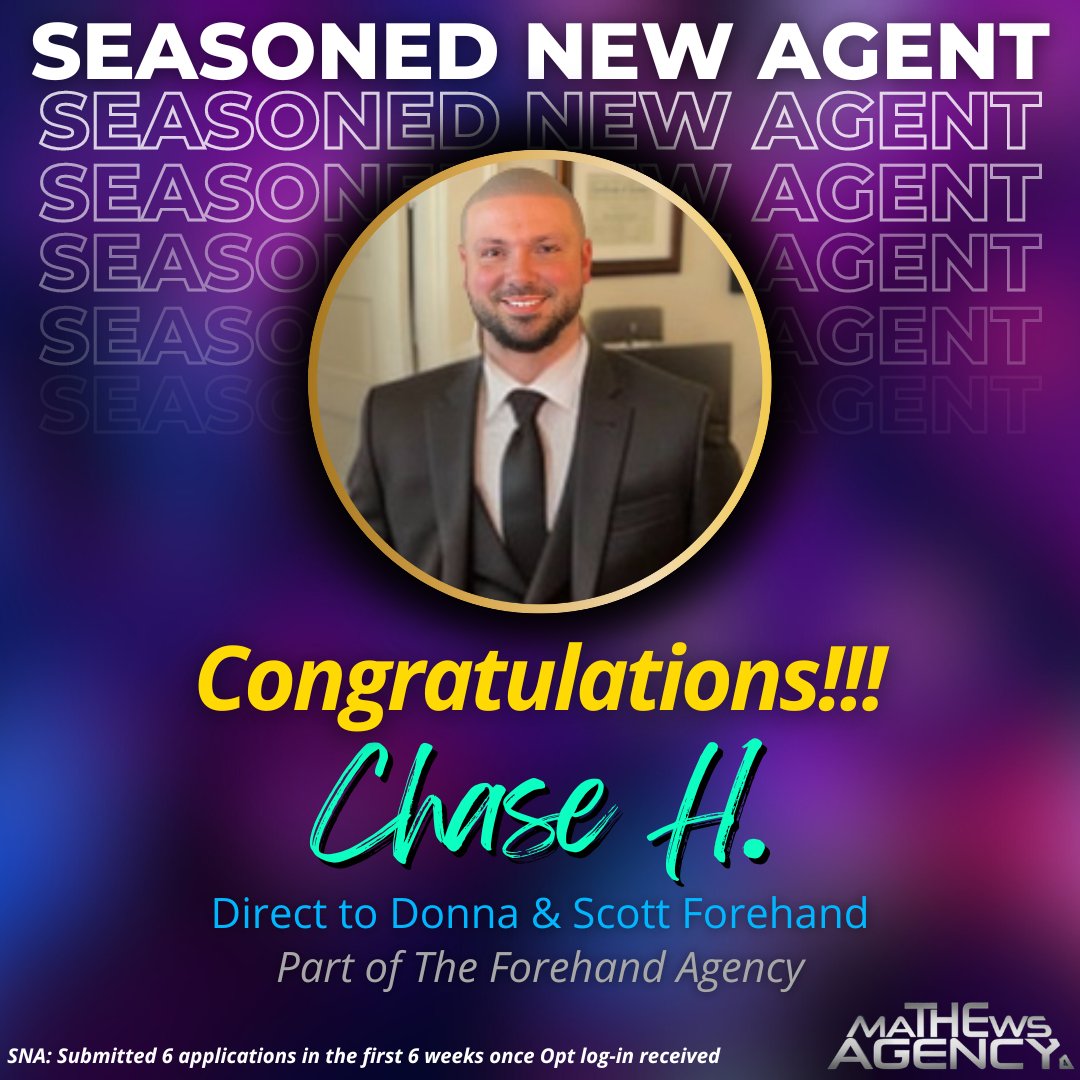 💥 Congratulations to our SEASONED NEW AGENT, Chase H.! 🥳🤩 Woohoo! 🙌 Keep helping those families, Chase! 💪 Amazing job!

#TheMathewsAgency #SFGLife #QuilityInsurance #InsuranceAgents #NewAgentSuccess #AchievementUnlocked #MakingADifference