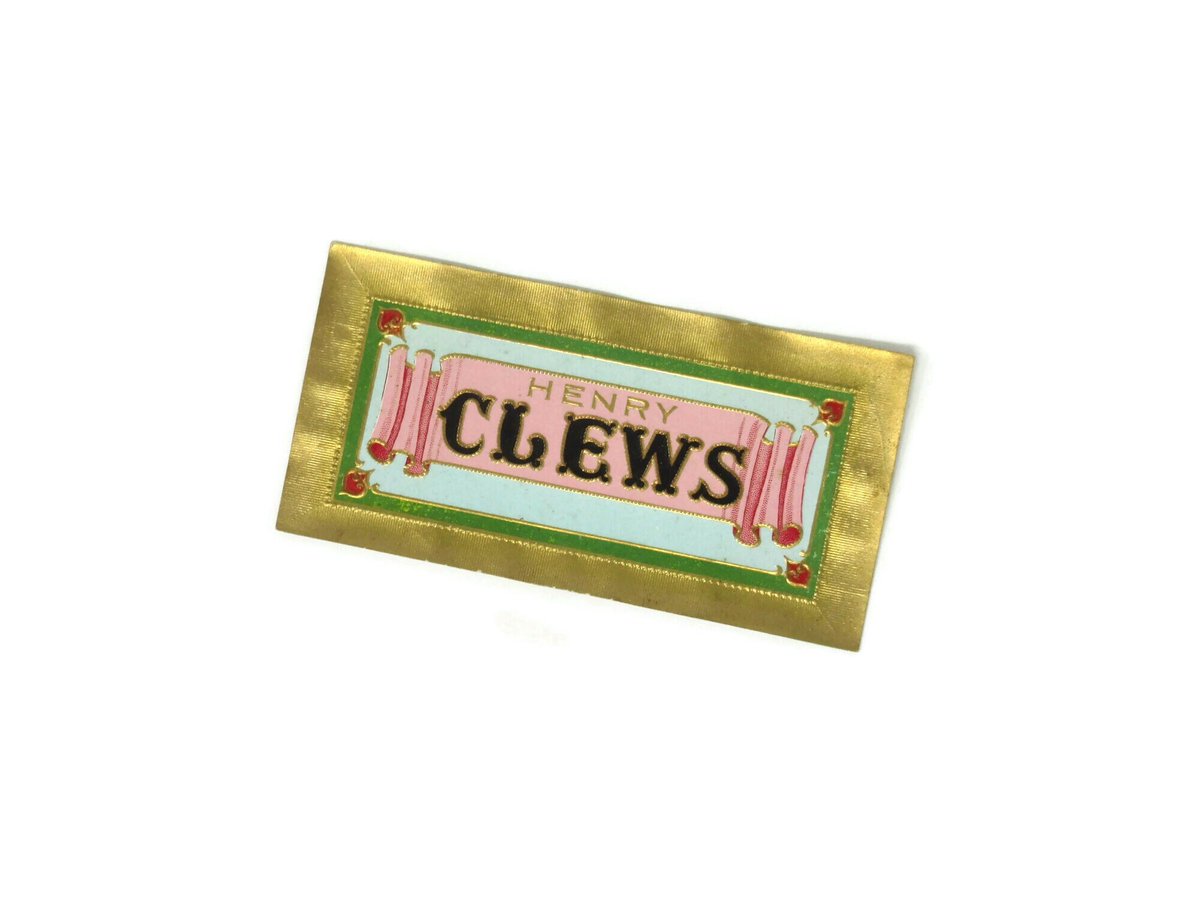 Vintage Embossed Henry Clews Brand Cigar Box Label Featuring Shiny Gold Border Use in Junk Journals, Decoupage Scrapbook Ephemera Tobacciana tuppu.net/9c821263 #Etsy #etsyseller #vintage #ScrapbookSupplies
