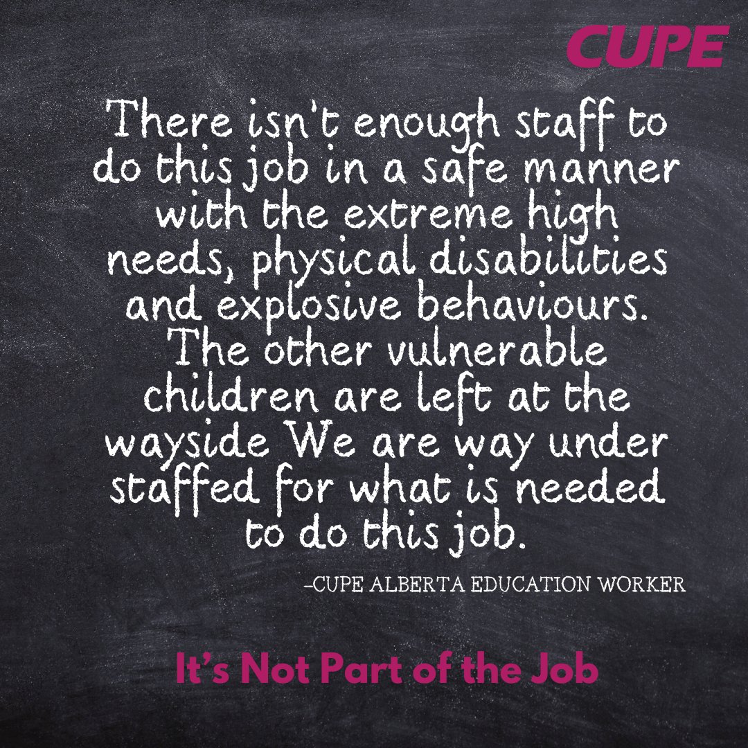 Education workers in Alberta earn an average of $34,300 per year. Most have not had a wage increase in eight years. The work is important, but dangerous. Workers deserve better. wagingahead.ca