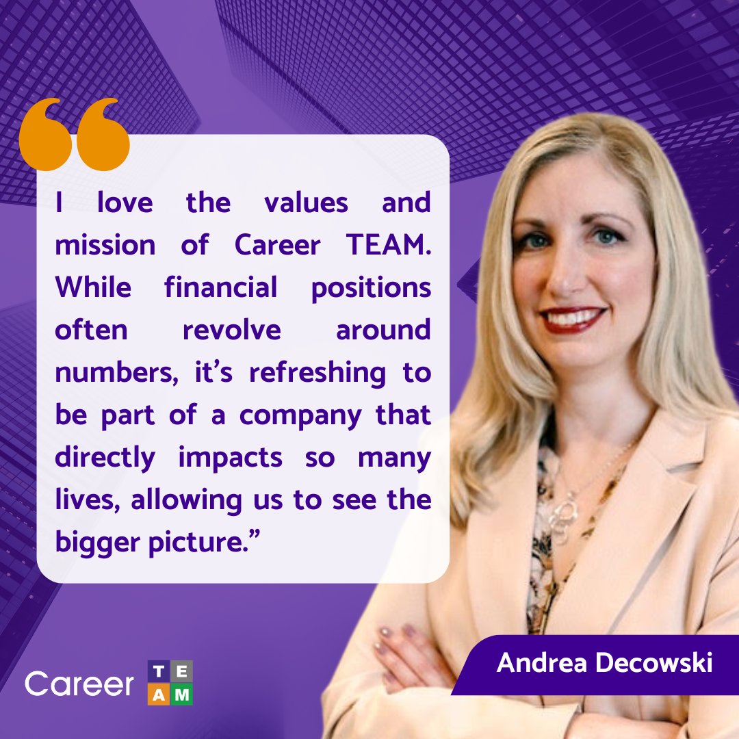 For #FacesOfWorkforceFridays, we are highlighting our Senior Accountant, Andrea Decowski! We're proud to have her as part of our TEAM! 
 #CareerTEAM #EmployeeSpotlight #Teamwork
