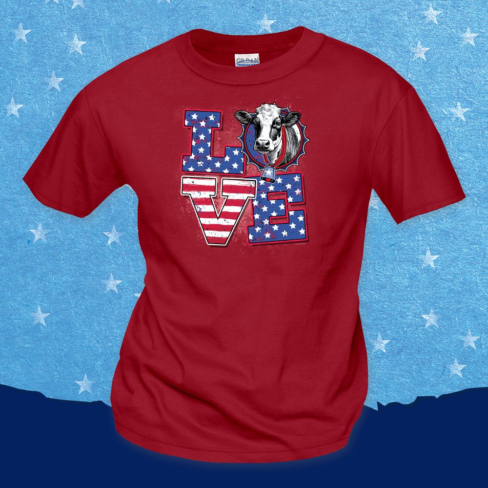 Udder-ly perfect for this July 4th! 🐮🇺🇸 Promote all-American dairy wearing our new Love t-shirt for your dairy business. Use promo code SM3506 at checkout.
•
workplacepro.com/S-LVDY
•
#dairy #dairyfarmer #wearingWPP #workplacepro #july4th