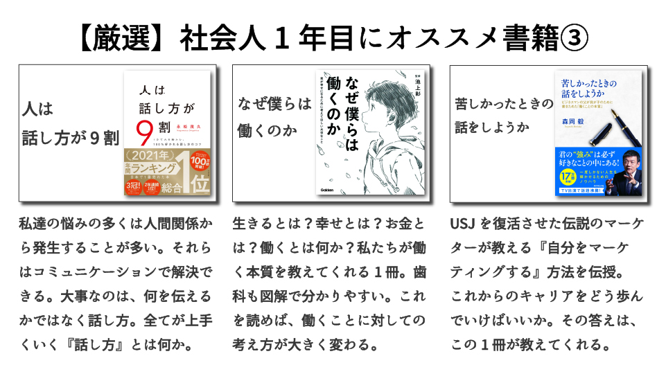afila_zukai's tweet photo. 【忙しい人向け】「社会人1年目に読んで欲しいオススメ本」をまとめました。 https://t.co/7lueQQhkep