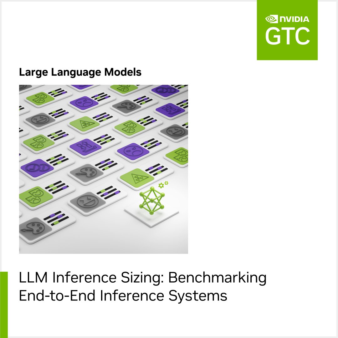 Master #LLM #inference optimization with our solutions architects Dmitry Mironov & Sergio Perez Perez. ➡️nvda.ws/49EbUq8 Uncover essential metrics, configurations, and best practices to elevate your AI projects in this #GTC24 session available free on NVIDIA On-Demand.