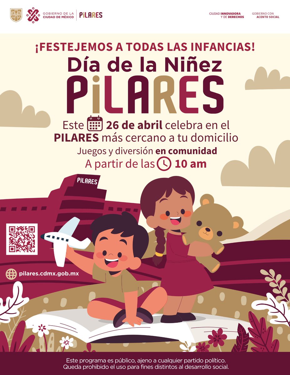 ¡Celebremos el día de las infancias cómo lo merecen!👧🏽👦🏽🎈 Mucha diversión para los peques, acude al #PILARES más cercano a tu domicilio. Encontrarás actividades y muchísimas sorpresas ¡No faltes! pilares.cdmx.gob.mx