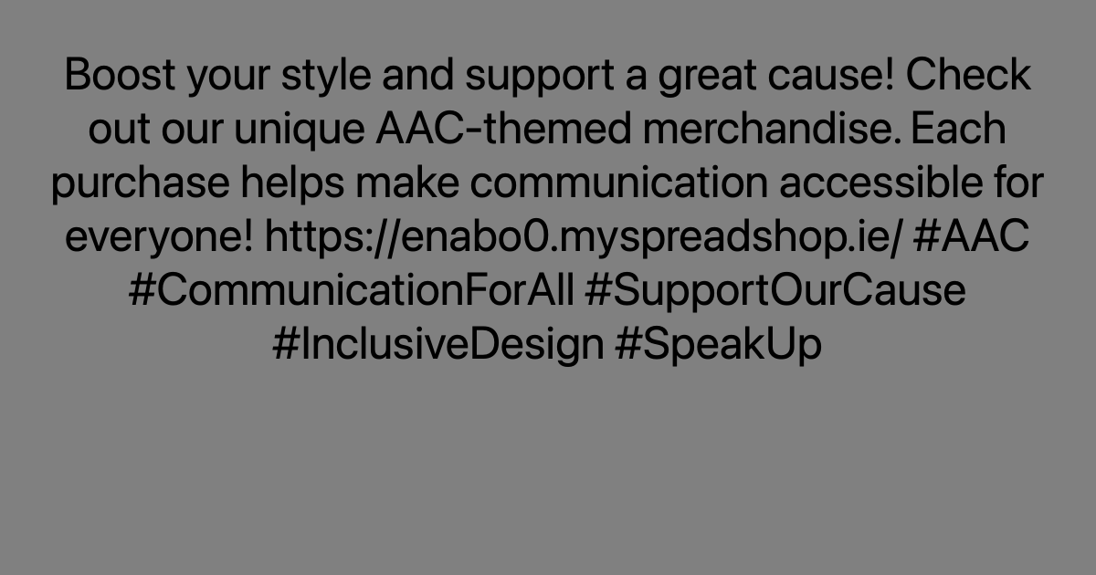 Boost your style and support a great cause! Check out our unique AAC-themed merchandise. Each purchase helps make communication accessible for everyone! ayr.app/l/J7iE/ #AAC #CommunicationForAll #SupportOurCause #InclusiveDesign #SpeakUp