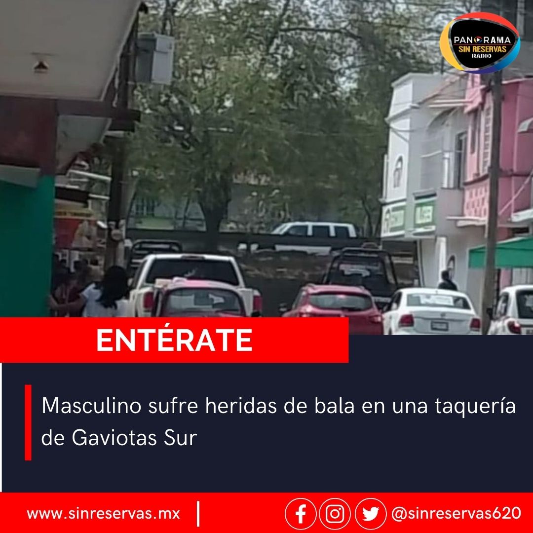 #Entérate | Un hombre recibió disparos dentro de una taquería en la calle Geólogo de la Colonia Gaviotas Sur. Según información, sus familiares lo llevaron al hospital en un taxi.