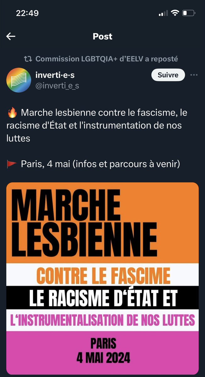 L’inversion accusatoire d’instrumentalisation de nos luttes serait juste risible si elle ne s’accompagnait pas de cette honteuse calomnie à l’adresse de l’État, que semble approuver @LGBT_EELV 

Vous cautionnez ce concept de “racisme d’Etat” @EELV @marinetondelier @marietouss1 ?