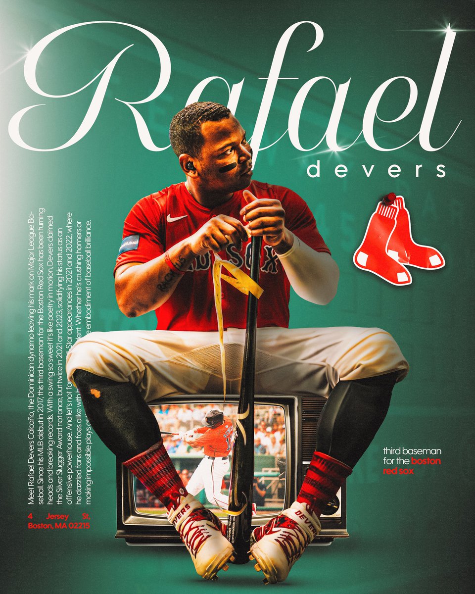 Rafael Devers 🎨 @Rafael_Devers x @RedSox #RedSox #rafaeldevers #mlb #smsports #sportsdesign