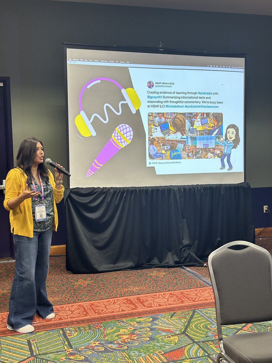 Voices with Choices -Student Podcasting session was an absolute blast to present with by library bestie, @cuethelibrarian! #tla2024 #librarytwitter