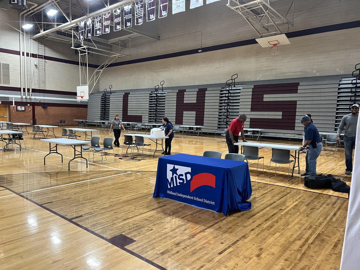 We are all set for tomorrow's MISD Job Fair! If you or someone you know is looking for a job, MISD is hiring! Come see us tomorrow, Apr. 20 from 9-12 inside the LHS gym. We are looking for all positions: teachers, maintenance, bus drivers, clerical, and more. See you there!