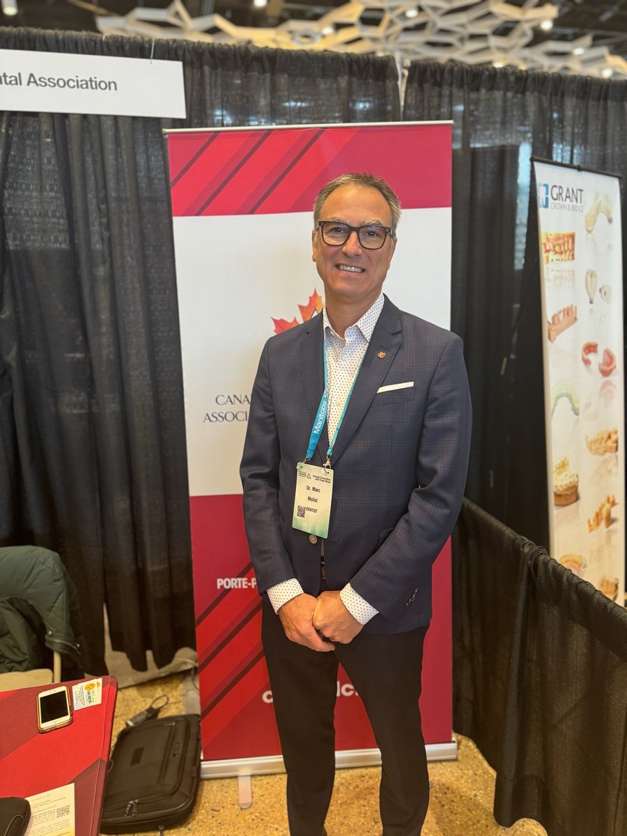 Today at the @ManitobaDentist Manitoba Dental Association Convention, we had the pleasure of welcoming Dr. Marc Mollot, Manitoba dentist and esteemed member of the CDA Board of Directors, to our booth #27. If you didn’t get a chance to stop by today, please join us tomorrow from