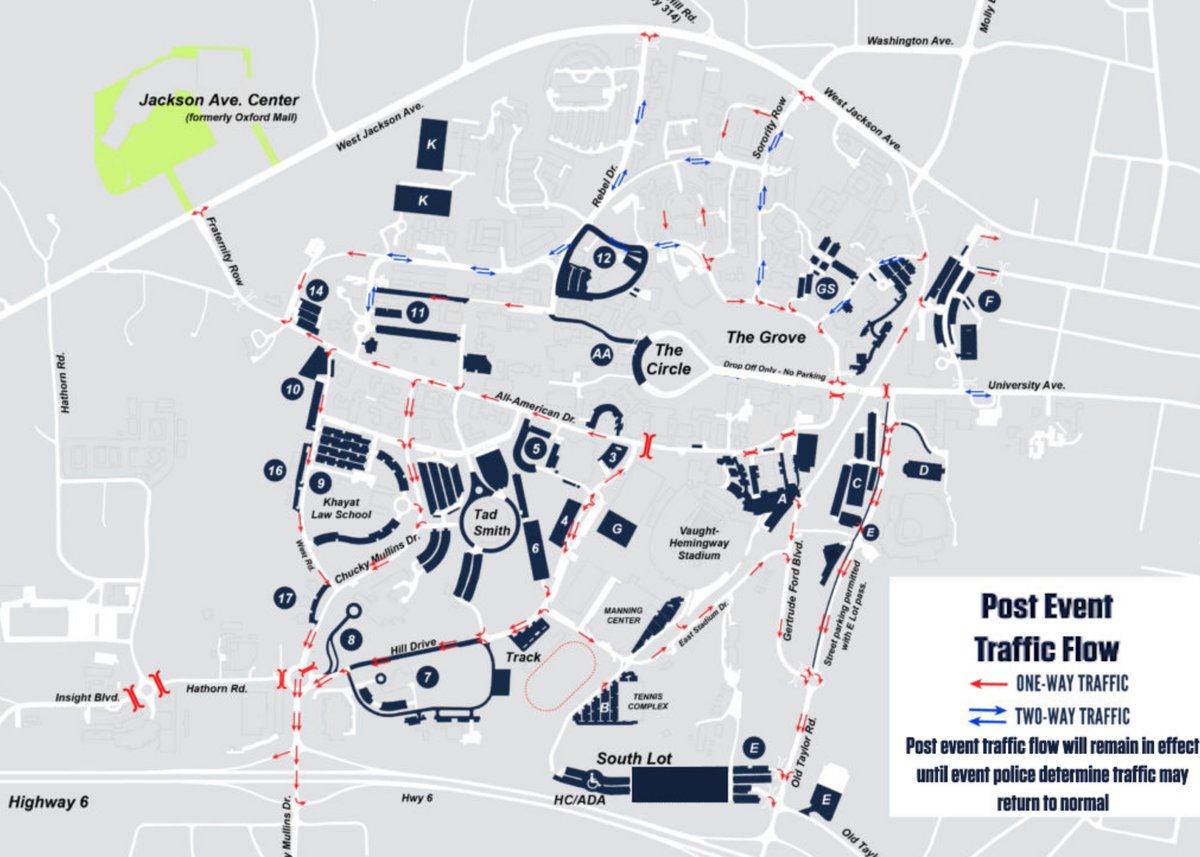 🚨POST-CONCERT TRAFFIC FLOW🚨 (1/2) Beginning at 10 p.m., streets will become ➡️one-way➡️ traffic off campus to use all lanes of traffic to get people off campus and onto the larger city streets and state highways as quickly and safely as possible.