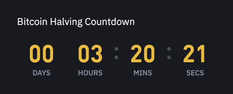 ONLY 3 HOURS REMAIN UNTIL THE #BITCOIN HALVING! 😳