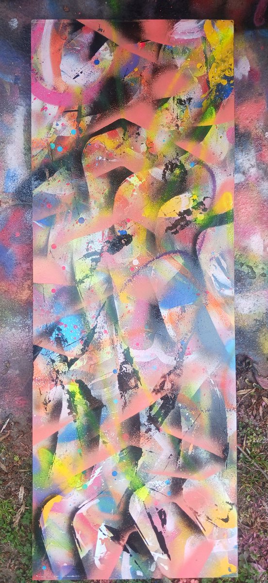 Fridays spraypaint by me Titled monocle wearing zucchini shuffling the Pinochle deck #diggitteedesigns #almonessonart #spraypainter #spraypaintart #newjerseyartist #artistonfacebook #contemporaryart #artist #art #abstractart #abstractpainting #modernart #friday #fridayvibes