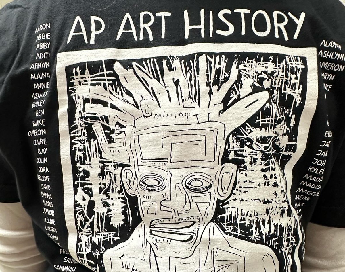 Our AP Art History teacher used AI to generate the image on their AP Art History tshirt. #AIintheclassroom