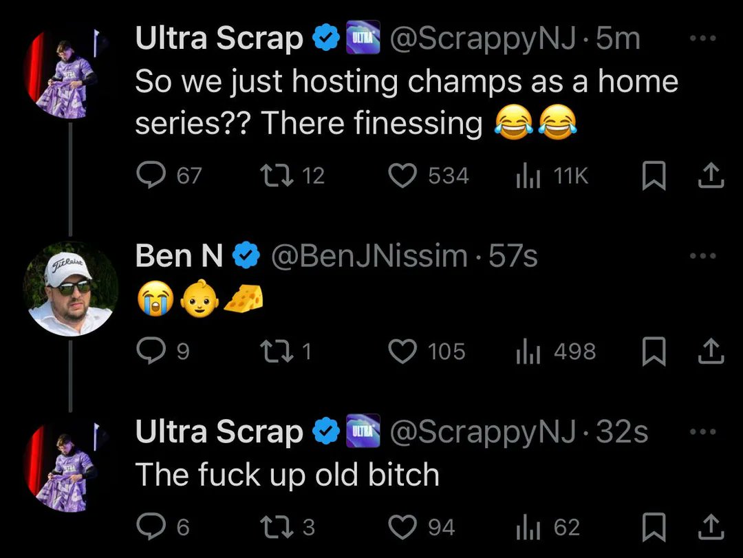 SpawnUpgg's tweet photo. Scrap and Ben still going at it! 😭 https://t.co/RUb6Lz63Qo