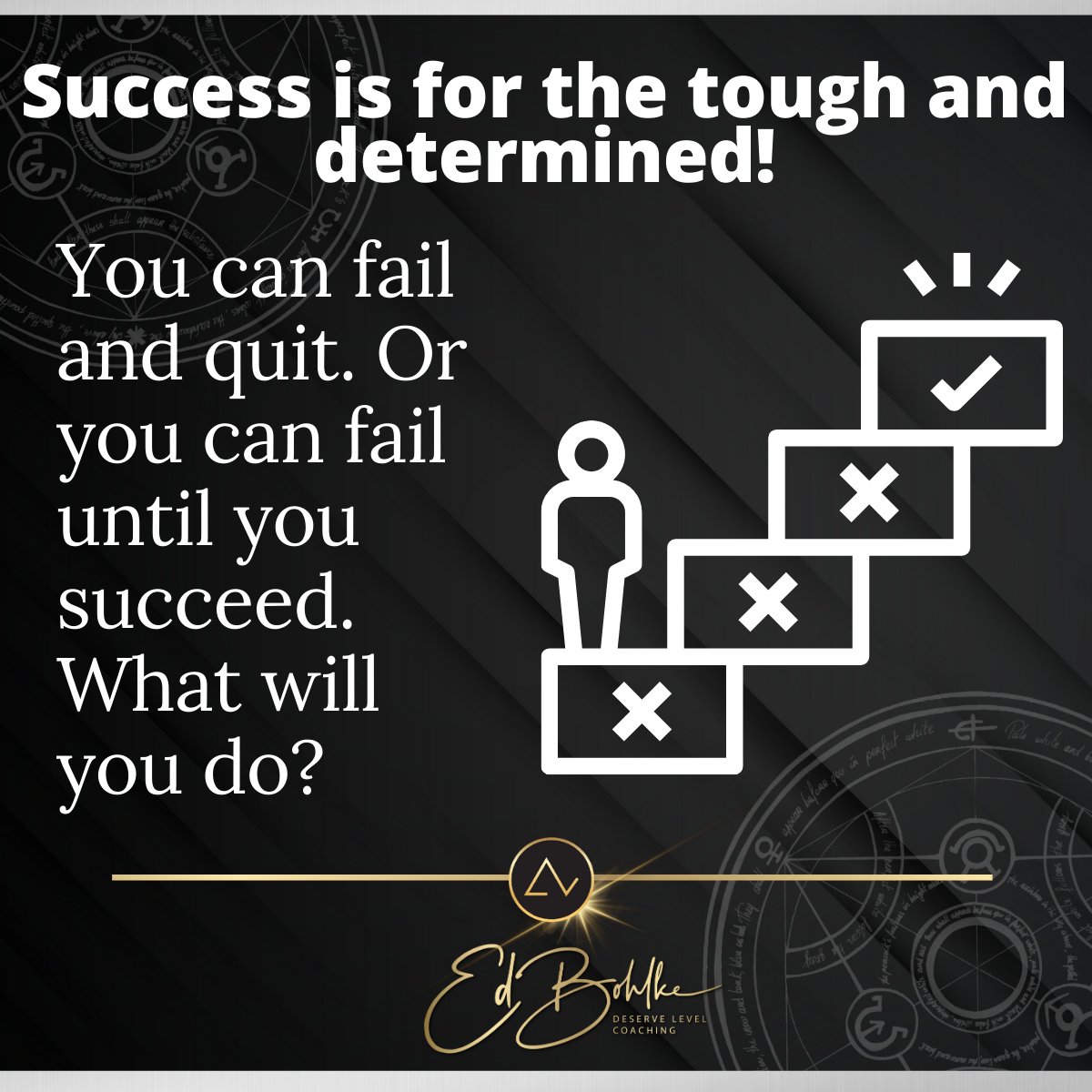 There is an old proverb that reads 'Failure is a proof that you tried. Now go try again.'

Are you truly willing to show the universe how much you want to achieve your goals?

#PerformanceCoach #FullPotential #SelfRealization #Success #Learning #Growth #RadicalResults