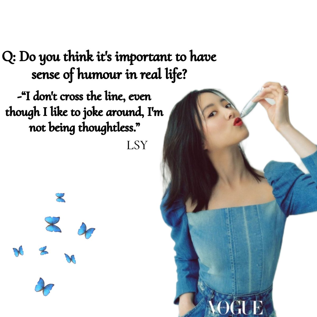 Vogue Interview 💌

Q: Do you think it's important to have sense of humour in real life?

-'I don't cross the line, even though I like to joke around, I'm not being thoughtless.'
#LeeSeYoung
#이세영
