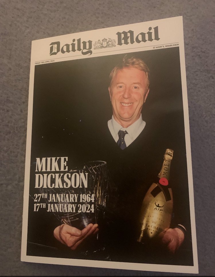 St Mary’s Church in Wimbledon didn’t have space for all 600-odd attendees at Mike Dickson’s memorial service today. A special occasion for a very special man