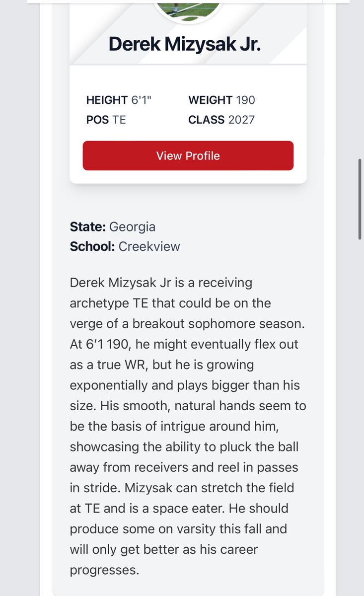 Thank you @CJacksonPRZ for the write up, I really appreciate it. I am looking forward to sophomore season! @CoachWilliams22 @Paxton_Nayman @CoachBoPage @TheViewRecruits @FtballAtTheView @RecruitGeorgia @PrepRedzone @CoachRyanAplin @PrepRedzoneGA @NEGARecruits @NwGaFootball