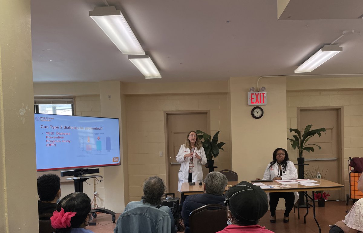 Dr. Gwendolyne Jack & Regina Hanna, APRN from our Endocrinology division's EndoMet Racial Justice Taskforce recently held their first talk in a 3-pt series on Type 2 diabetes at NORC Masaryk Towers. Learn more in our March/April newsletter! bit.ly/44buODB @WeillCornell