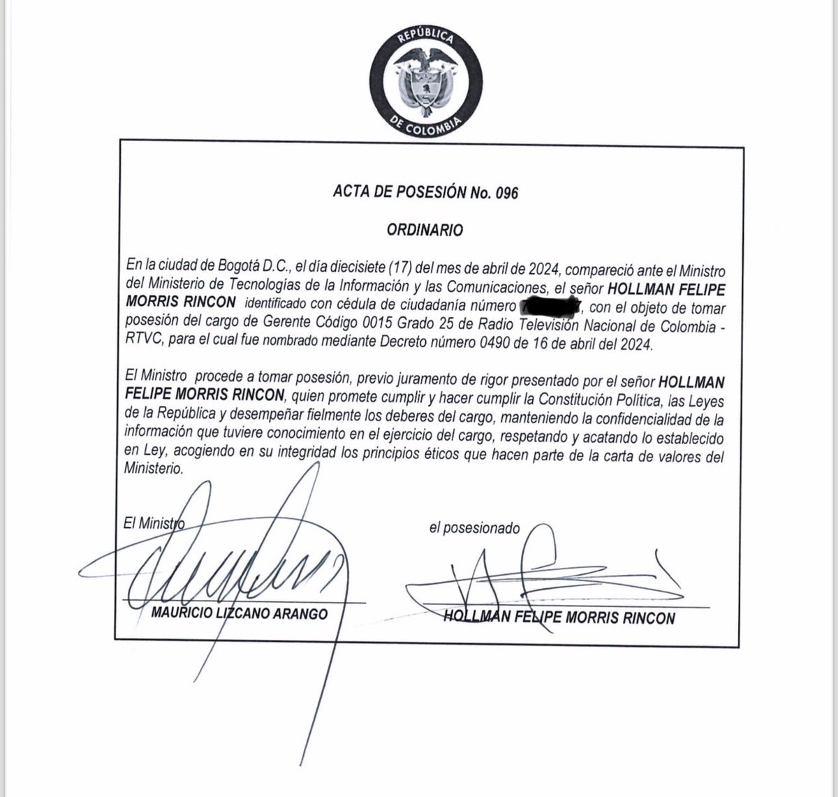 Noridaoficial's tweet photo. ¡ATENCIÓN! El miércoles 17 de abril, cuando me tuve que reincorporar a mis funciones en RTVC después de una incapacidad médica y no habiendo sido aceptada mi renuncia aún, procedí a evacuar temas urgentes e importantes relacionados con la misionalidad de la entidad, que a falta de gestión podría colapsar en un día. Para mi sorpresa al tiempo que resolvía temas que se habían acumulado por mi ausencia, se posesionó en la tarde y de urgencia el nuevo gerente ante el Ministro TIC, por lo cual hay duda sobre las acciones que se realizaron simultáneamente a la posesión, ya que no teníamos como saberlo, pues el subgerente de televisión nunca presentó su renuncia al cargo. 

¿Esta posesión express será para echar atrás las instrucciones que di acerca de no prorrogar en 14.000 millones el actual contrato de la AOM? (administración, operación y mantenimiento de la red pública de radio y televisión del país) cuyo cronograma se retrasó injustificadamente y de lo que dejé evidencia. Mi equipo y yo esperábamos evitar esta prórroga y junto a MINTIC  socializar esta semana, según cronograma, los pliegos que garantizaban una participación plural, equitativa, transparente y pública en los millonarios contratos de la AOM y TDT (televisión digital terrestre) que juntos suman más de 120 mil millones y que por años han sido adjudicados a la misma empresa.

Ojalá muchos ojos sigan atentos a esos procesos.