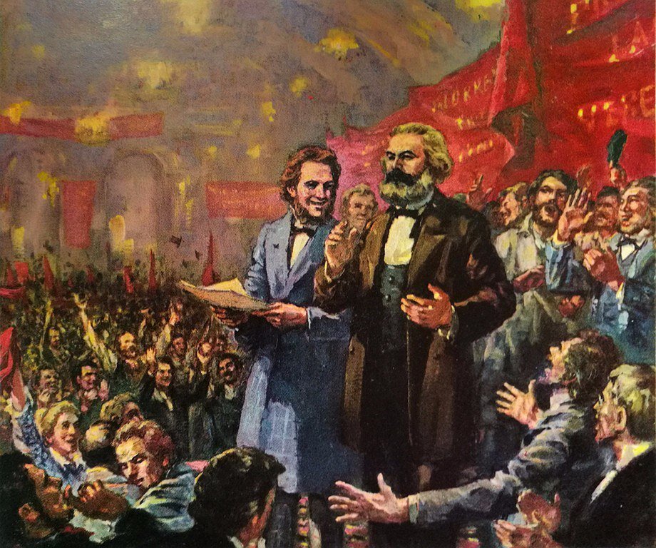 Marx looks so cool on this picture.

And who's this standing next to him? Engels?